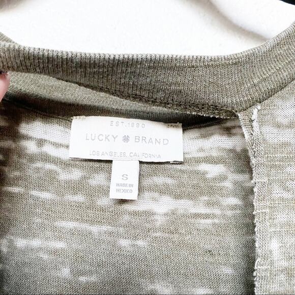 Lucky Brand Army Green Burnout Cutout Tank Size Small - Picture 5 of 8